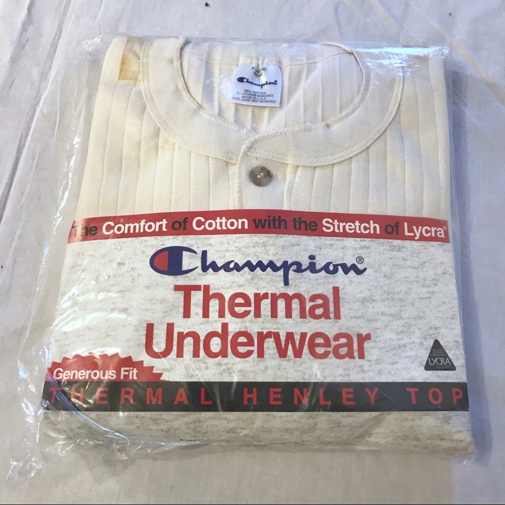 “Champion” Thermal Henley Long Underwear Top.
